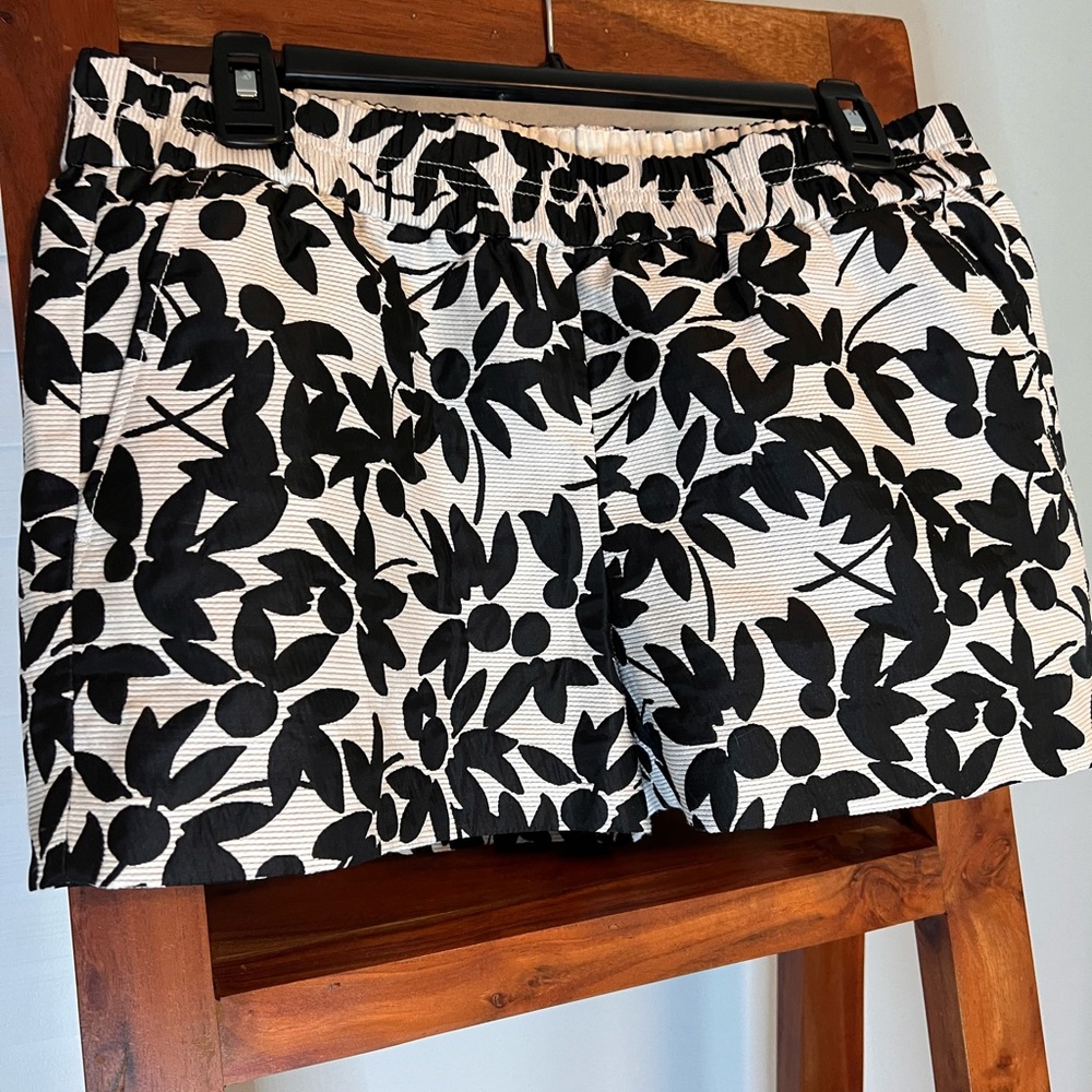 J. Crew Factory Monochrome Leaf Print Shorts